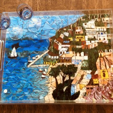 amalfi mosaic tray